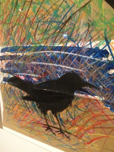 "Toxcic Crow," 1983, by Seneca artist G. Peter Jamison, on exhibit at the Denver Art Museum, next to the Denver Public Library. 