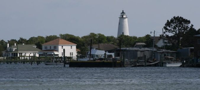 View of Ocracoke Lighthouse and Silver Lake, Ocracoke, N.C. Courtesy, Wikicommons