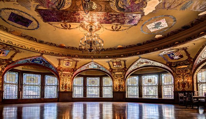 Louis Comfort Tiffany created the stained-glass windows at the Ponce De Leon Hotel in St. Augustine, Florida, ca. 1889. The building is now part of Flagler College. Photo courtesy, Maxsim Sundukov