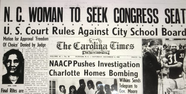U.S. Congress made headlines across North Carolina and throughout the U.S. This story is from <em>The Carolina Times</em> in Durham, N.C., December 4, 1965.